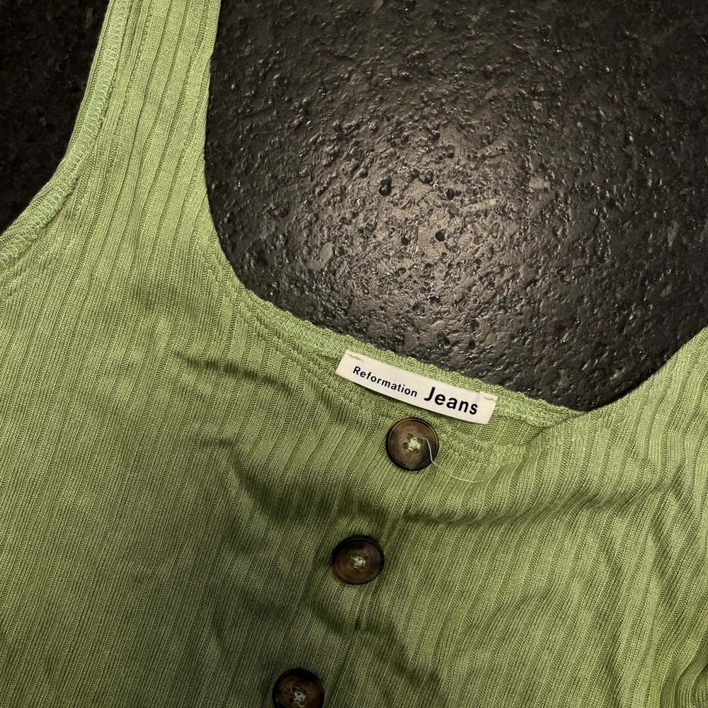 Reformation Buttoned Ribbed Crop Top - Picture 2 of 3